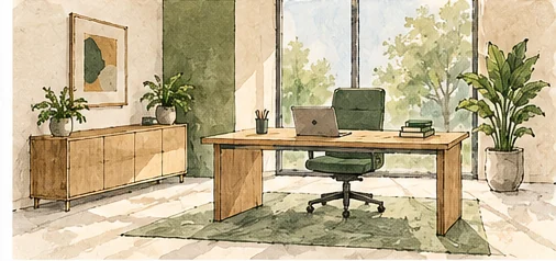 Bureau privé — illustration de style aquarelle